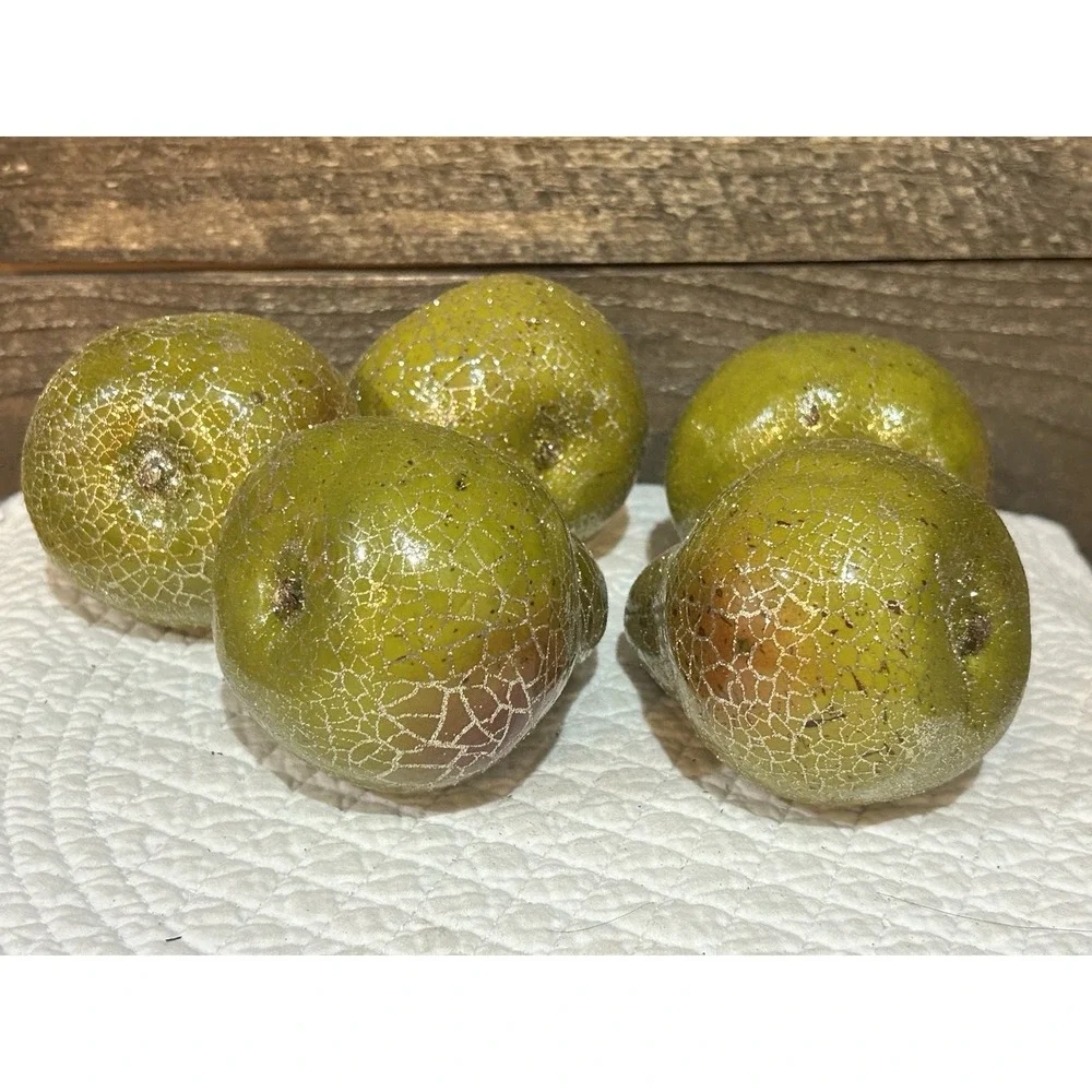 VTG  Lot Of 10 Crackle Look Apples &‎ Pears Farmhouse Country Holiday Decorating